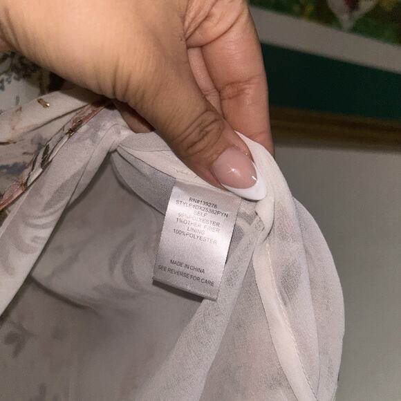 Daniel Rainn Floral Women Woven Long Sleeve Blouse Size 2X NWT $80 - Picture 3 of 6